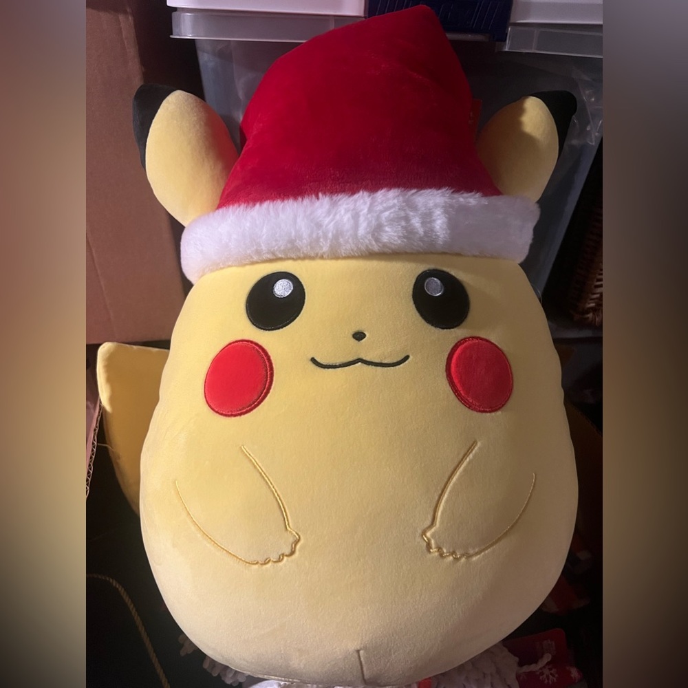 Big Pikachu plush Santa